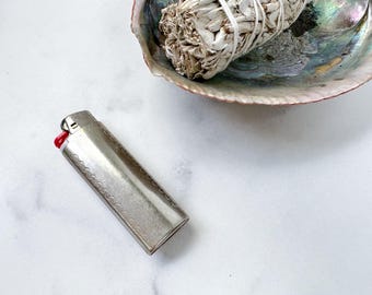 Acadia Lighter Cover | Vintage Southwestern Lighter Case | Etched Lighter Sleeve | Nickel Silver | Lighter Holder | Candle Lighter