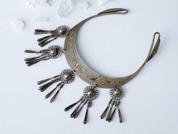 Pisces Necklace -  Vintage Hmong Etched Silver Tw… - image 1