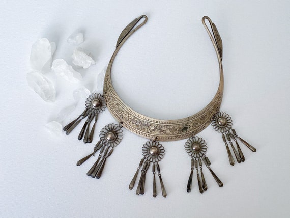 Pisces Necklace -  Vintage Hmong Etched Silver Tw… - image 6