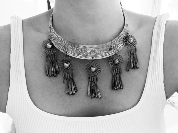 Pisces Necklace -  Vintage Hmong Etched Silver Tw… - image 8