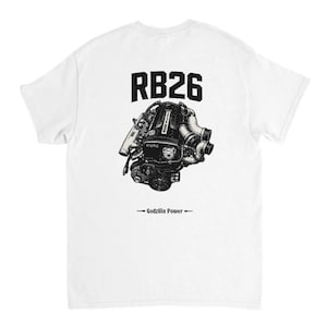 SPgarage | RB26 Engine T-Shirt | Nissan Skyline GT-R Inspired Graphic Tee | Godzilla Power Shirt | JDM Streetwear | DTG Automotive Graphic