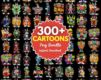 300+Cartoon Character PNG Bundle | Cute Clipart for Sublimation & T-Shirts | Transparent Background | Kawaii Kids Stickers Pack