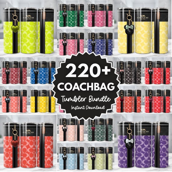 200+ Coach Bags Tumbler Bundles | Luxury Designer Tumbler Wraps | Fashion Brand Sublimation