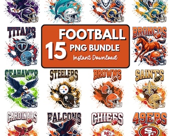 15 Bundle Football Team Mascot PNG, Football Team PNG, Sport Fan Gift Png, American Football Png