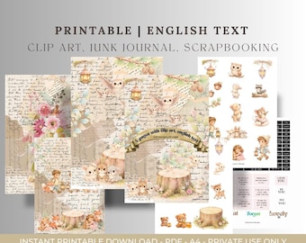 ForestHugs, Scrapbooking Papers & Clip Art with Swedish Text (Digital Product)