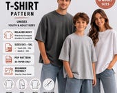 Boxy Fit T Shirt Sewing Pattern PDF, Unisex Oversized Tee Pattern, Youth & Adult Sizes 5XS–5XL, A4 Digital Download, Beginner Friendly