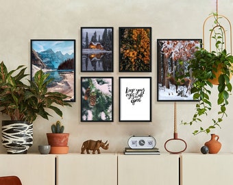 Nacnic Set Of 6 Pictures Forest and Mountains Photographystyle Wall Art Print For Interior Decoration Photography Prints