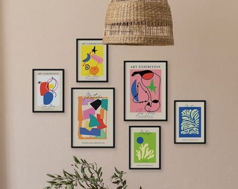 Set Of 6 Miró & Matisse Art Prints. Wall Art Posters In Collage Aesthetic. Wall Decor. Art Gallery Illustrations.