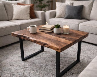Solid Wood Coffee Table – Handmade Rustic Wooden Table – Living Room Furniture, coffee table decor, epoxy coffee table, coffee table tray,