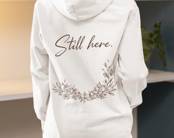 Still Here floral script hoodie | Hoodie