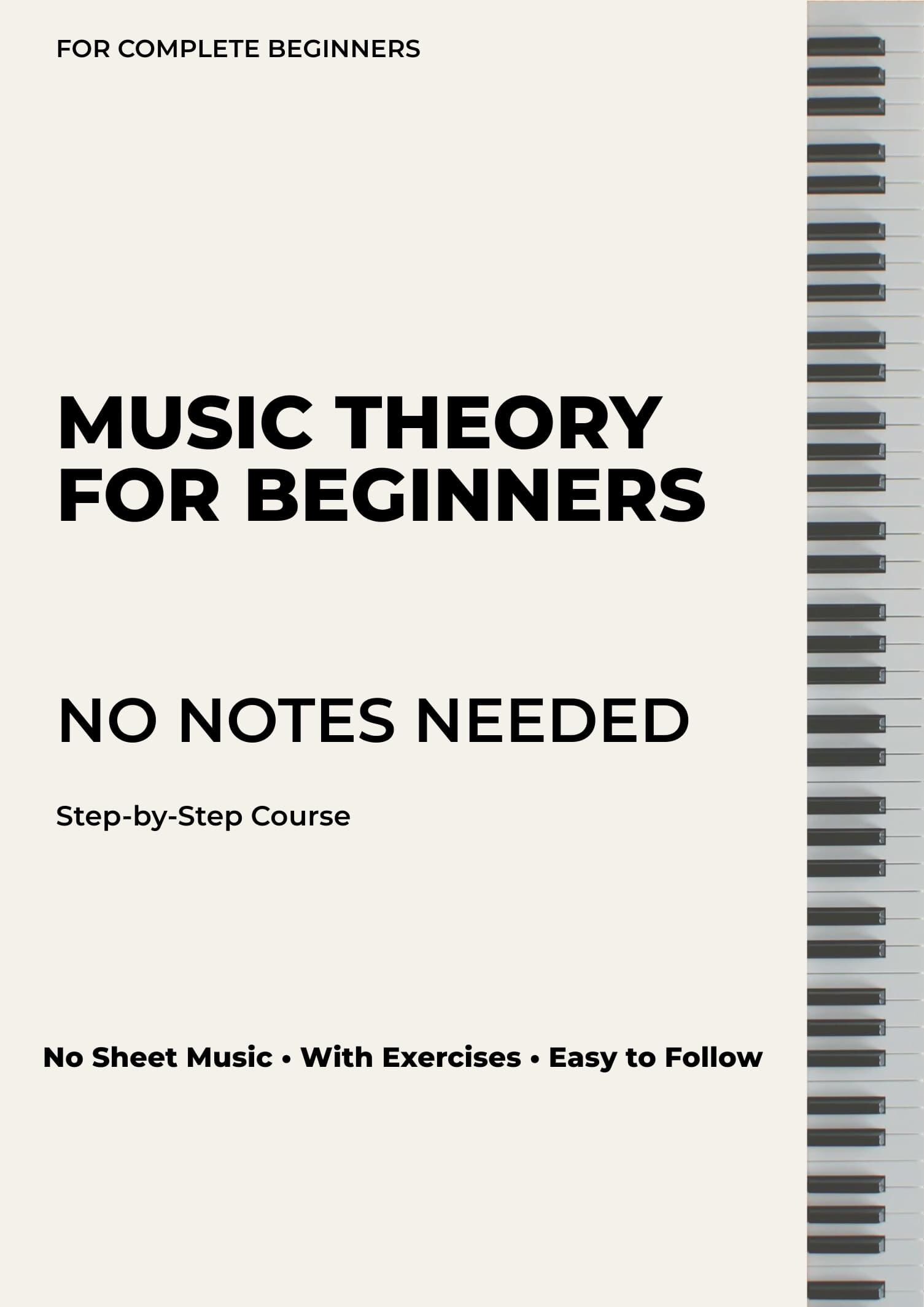 EN - Music Theory for Beginners PDF Course, Learn Harmony Without Reading Notes, Chords Scales Rhythm Training, Step by Step Workbook