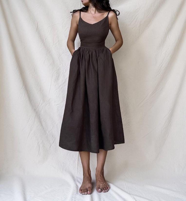 brown pocahontas dress D375 main image 1