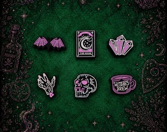 Witchy Croc Charms | Gothic Horror, Spooky Bat, Crystal, Tarot Accessories