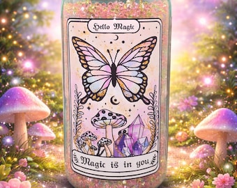 Gobelet boule à neige gothique pastel - Tasse Libby avec strass Witchy Tarot (16 oz)