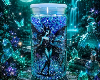 Gobelet boule à neige gothique Fae | Gobelet strass Fairycore (16 oz)