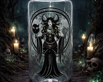 Gobelet pour canettes Libby Witchy | Tasse à café glacée gothique phase de lune tarot