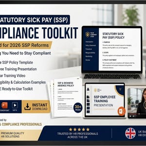 UK SSP Employer Training Presentation | Ai Avatar Video | 2026 Statutory Sick Pay Reform Toolkit | Editable PPT & Training Scripts