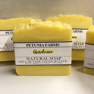 6 Bars Gardenia Fragrance Shea Butter Natural Cocoa Butter Soaps 6 Bars