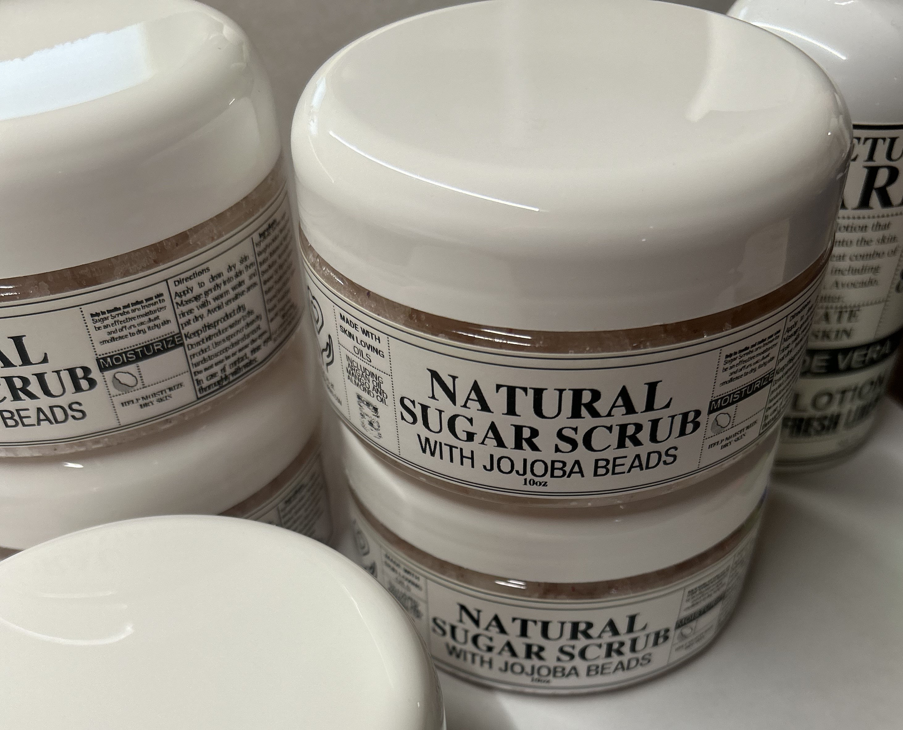 10oz Natural Exfoliating Body Scrub Sugar scrub with Mango Butter, Argan Oil, Jojoba Beads,  You select fragrance