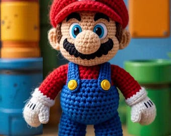 Schema per realizzare un pupazzo amigurumi all'uncinetto di Super Mario (download in PDF)