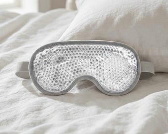 Cooling & Heating Gel Eye Mask, Soft Plush Sleep Mask, Reusable Hot Cold Eye Compress, Travel Sleeping Mask, Puffy Eyes Relief