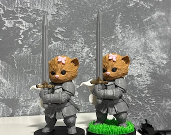 3D Printed Cat Knight Figurine