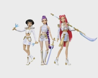 KPop Demon Hunter Anime Dolls Set – Rumi Mira Zoey Singing Fashion Dolls, Kpop Idol Toy Set, Cute Collectible Gift for Girls, Mini Dolls