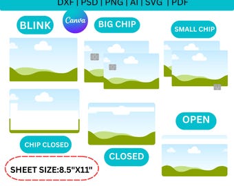 de Carte de crédit sur toile | Couverture modifiable pour carte de débit et de crédit SVG | Modèle d'autocollant de débit pour Cricut | Modèle de glisser-déposer facile