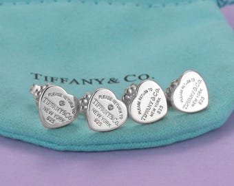 Orecchini a forma di cuore Tiffany con diamanti, orecchini in argento S925, orecchini portafortuna di alta gamma, regali per fidanzate