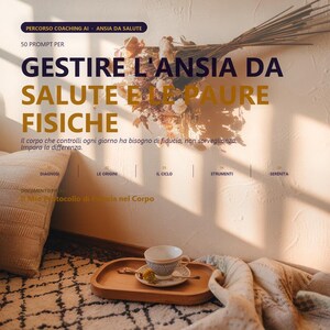 Workbook ansia da salute PDF italiano, ipocondria e pensieri catastrofici, percorso coaching autonomo crescita personale self help mindset