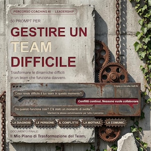 Workbook leadership team difficile, coaching autonomo manager PDF italiano, gestione conflitti motivazione e performance, percorso 8 fasi