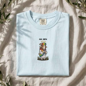 Queer Humour Rainbow Jesus Ah Men Shirt | Funny LGBT Pride Gift | Gay Humor Boyfriend or Women Gift Tee