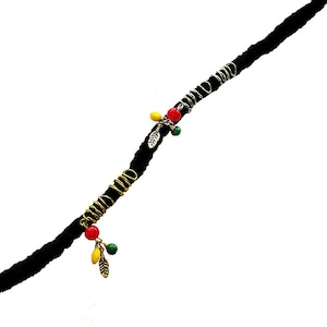 Dreadlock Jewelry - Rasta Twisted-Spiral Antique Gold or Silver Feather Charm Loc Jewel and Coordinated Slide