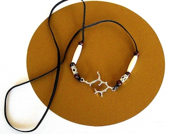 Loc Tie:  Antique Silver Branch and Bone Loc Tie