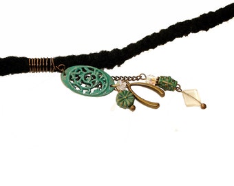 Dreadlock Jewelry - Antique Brass Wishbone Loc Jewel