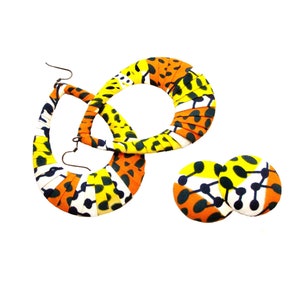 Boucle d’oreille Fab - Boucles d’oreilles XLarge Teardrop enveloppées d’imprimé africain traditionnel (Boutons également disponibles)