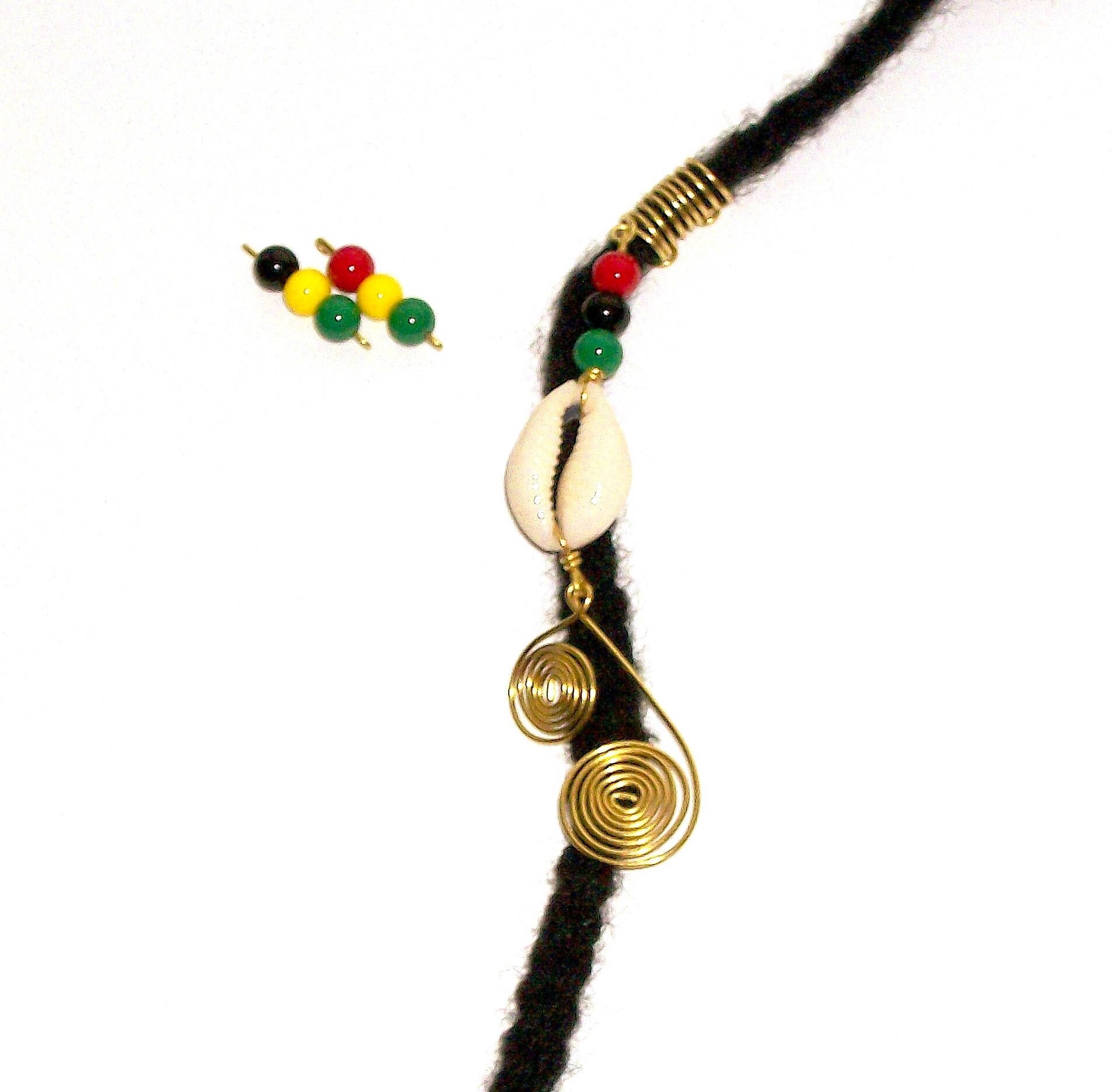 Dreadlock Jewelry Golden Swirl Rasta Caribbean Flair Loc Etsy