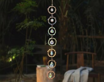 Acchiappasole in cristallo fatto a mano / Acchiappasole per finestra in stile boho, prisma di vetro arcobaleno, regalo perfetto per la mamma e per l'inaugurazione di una nuova casa.