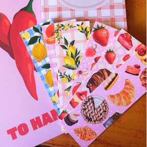Gourmetköksbokmärken - Köksstarterpaket - Handgjort kontorsmaterial - Handgjorda bokmärken - Boktillbehör