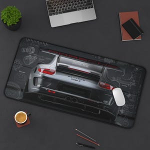 Bureaumat sportwagen | Racing Porsche Turbo-muismat, Porsche auto-bureaumat, JDM Drift-speelmat, autoliefhebber cadeau, gamerscadeau, groot bureauonderlegger
