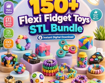 150+ Flexi Fidget Toys STL Pack - 3D Printer Files Bundle