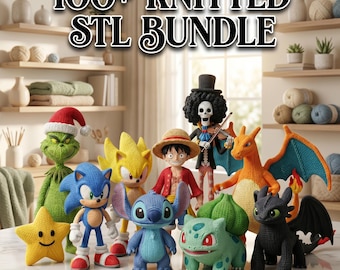 100+ Adorable Knitted 3D Characters | Ready-to-Print STL/3MF Bundle | Commercial License