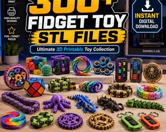 300 Anti-Stress Flexi Fidget Toys – Ultimate 3D Printable STL & 3MF Bundle
