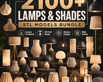2100+ Lamps and Vases planters 3D Bundle | STL + solid Files | High-Detail 3D Models Collection