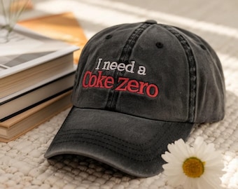 Embroidered I NEED A COKE ZERO Baseball Hat Cap
