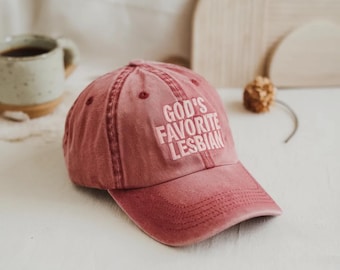 Embroidered Baseball Cap: God's Favorite Lesbian, Funny LGBT Pride Hat