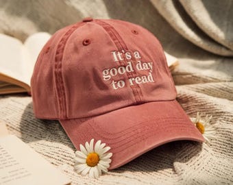 Embroidered Reading Baseball Cap, Book Lover Gift