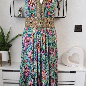 monsoon silk dress Monsoon ivory cream silk devore evening dress  The Frockery