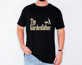 The Gardenfather Tee, Funny Gardener Shirt, Plant Lover Apparel, Retro Film Humor Top, Holiday Gift For Men