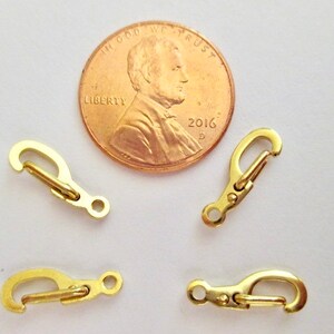 Clasps Gold Plated Self Closing Clasps Fermoirs 14mm by 5mm Jewelry Findings Supplies Lot of 10 by BySupply image 3